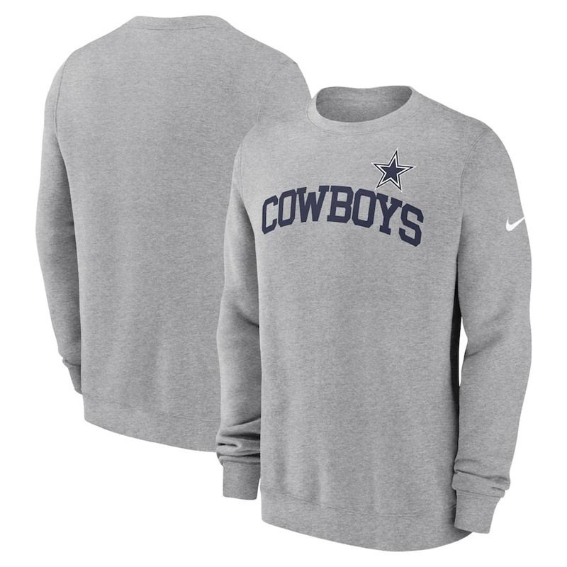 Men's Dallas Cowboys Heather Grey Club Pullover Sweatshirt Men's Dallas Cowboys Heather Grey Club Pullover Sweatshirt